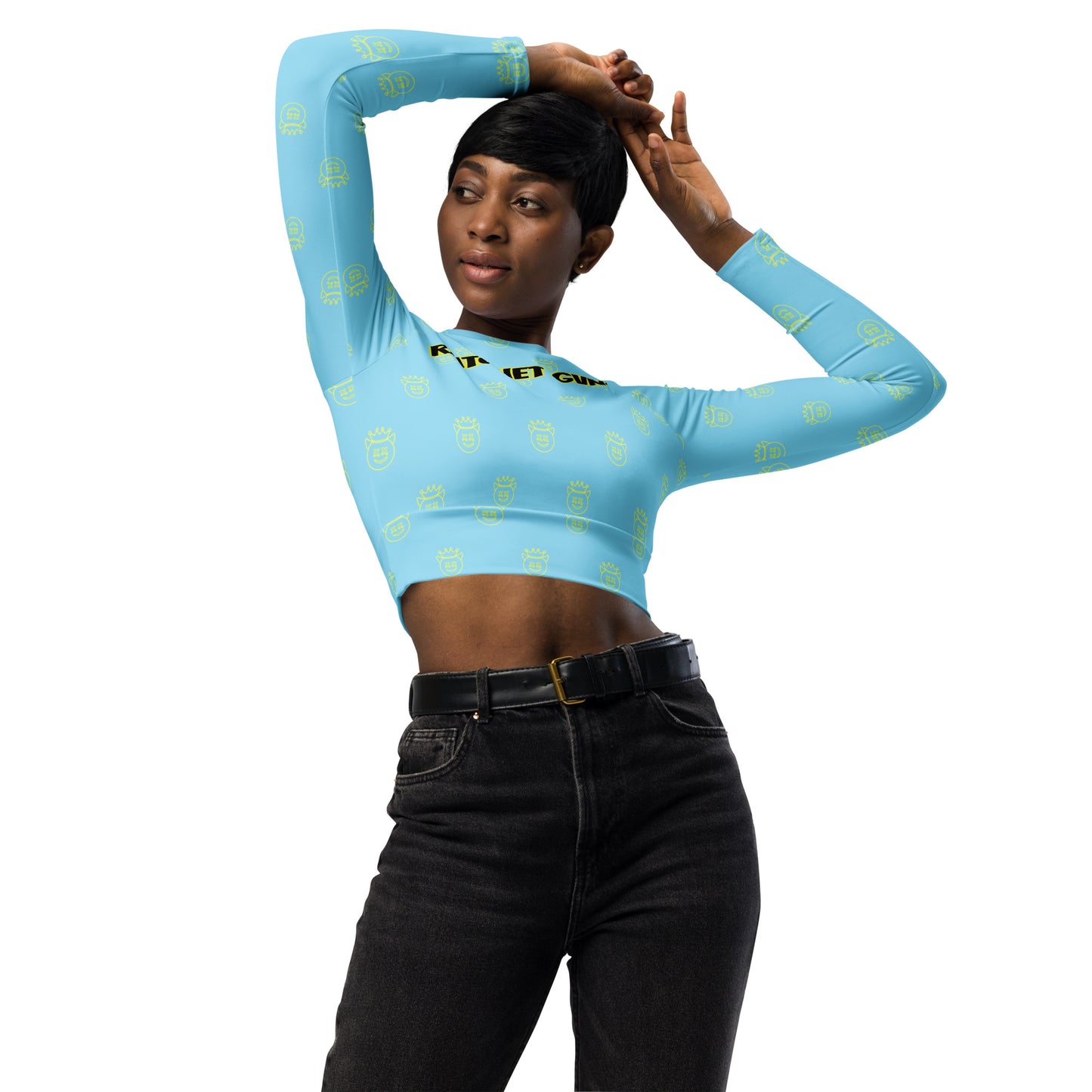 Recycled long-sleeve crop top