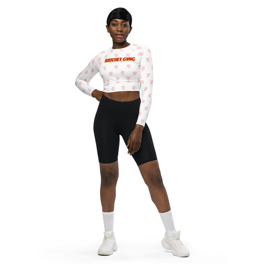 Recycled long-sleeve crop top